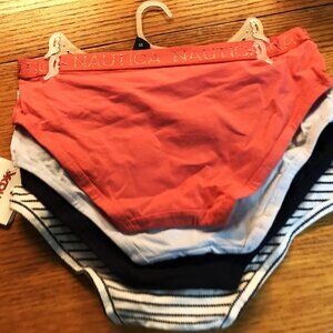 NWT sz M 4  Pack Nautica Intimates Organic Cotton Hipster Panties
